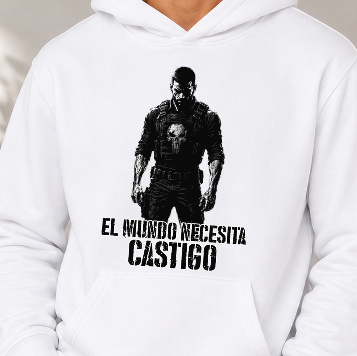 Sudadera El Mundo Necesita Castigo (blanca)
