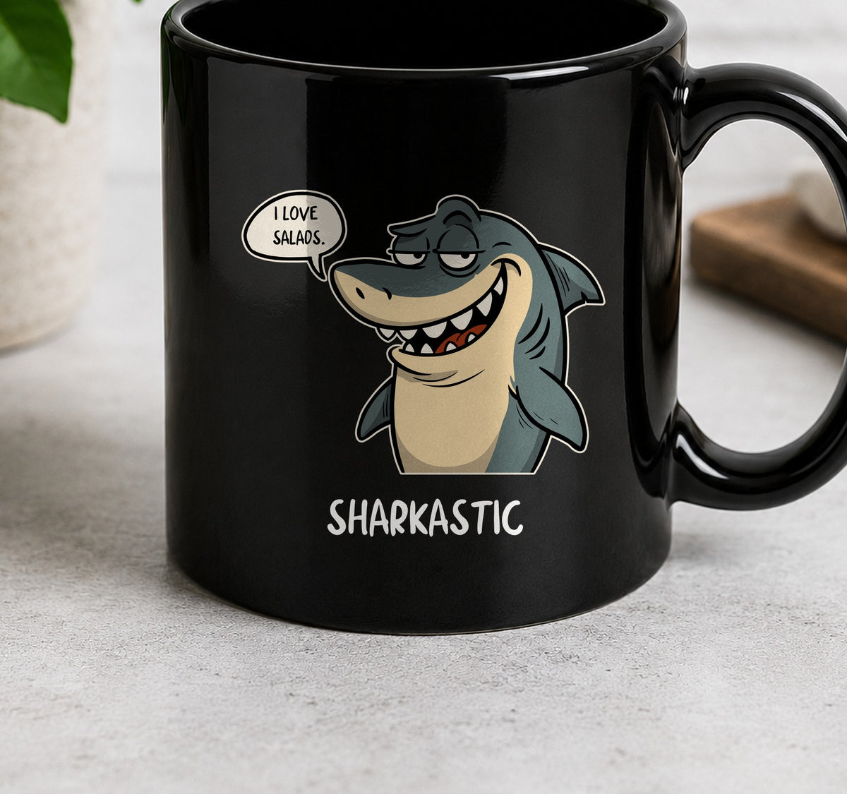 Taza Sharkastic Dark (negra)