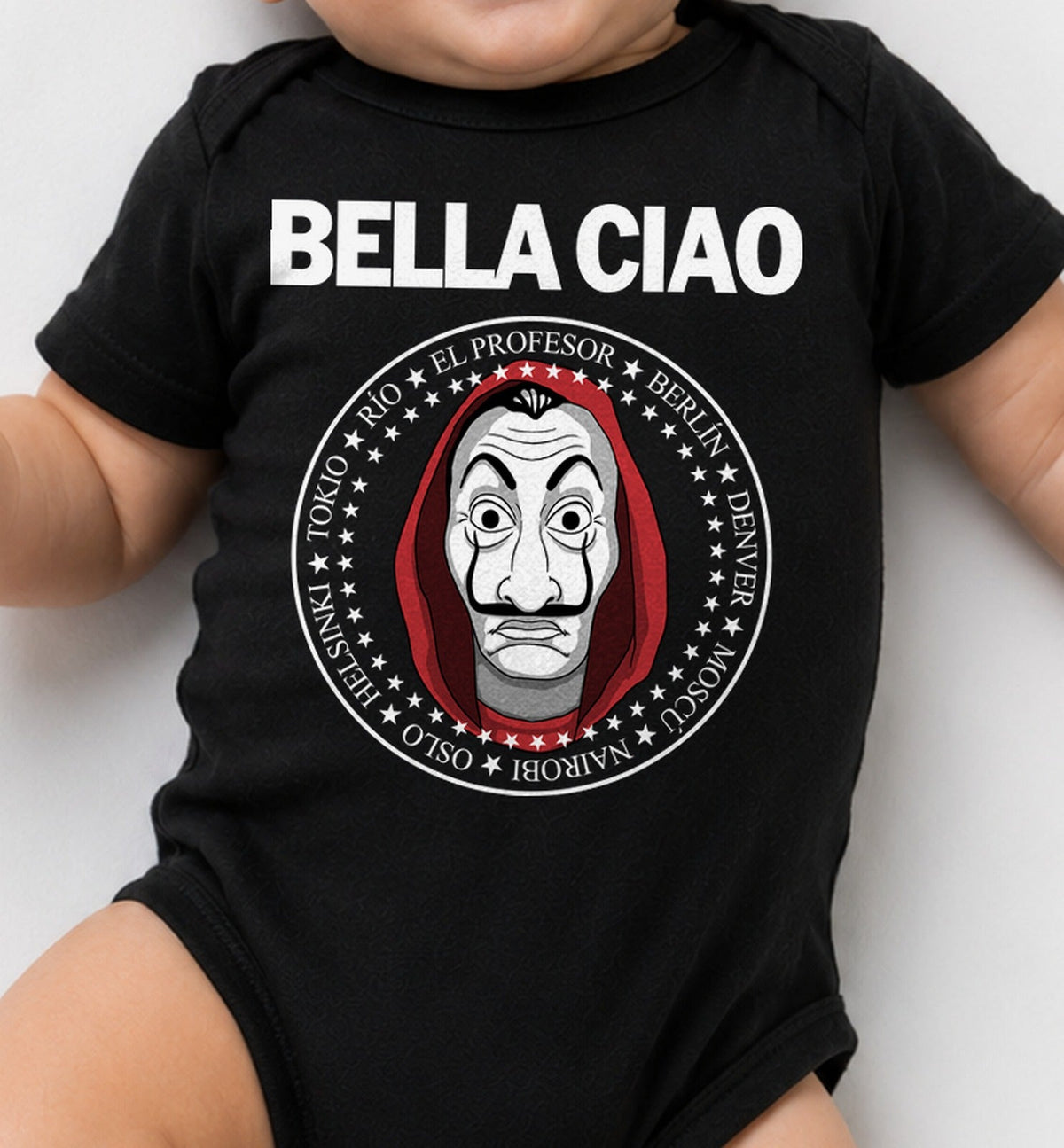Body de bebé Bella Ciao – Atraco a la Española en Serie (negra)