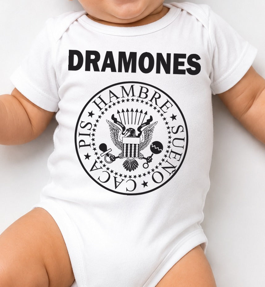 Body Dramones Kids – Parodia punky para bebés (blanca)