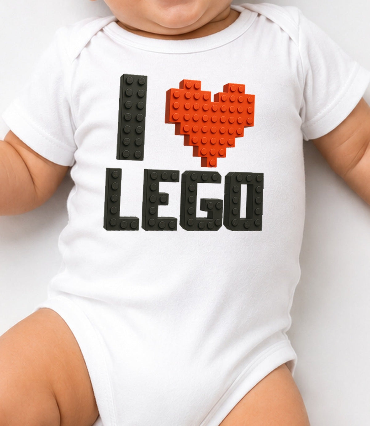 Body de bebé I Love Bloques – Construcción y Piezas de Juguete (blanca)