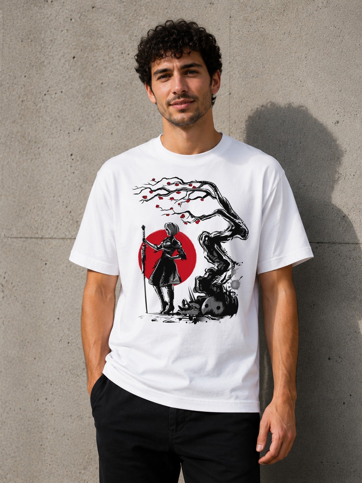 Camiseta 2B under the sun – NieR: Automata (blanca)