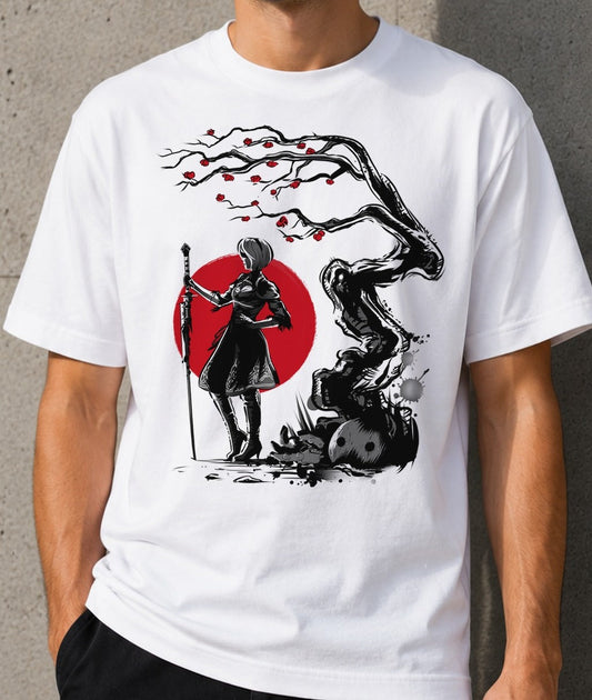 Camiseta 2B under the sun – NieR: Automata (blanca)