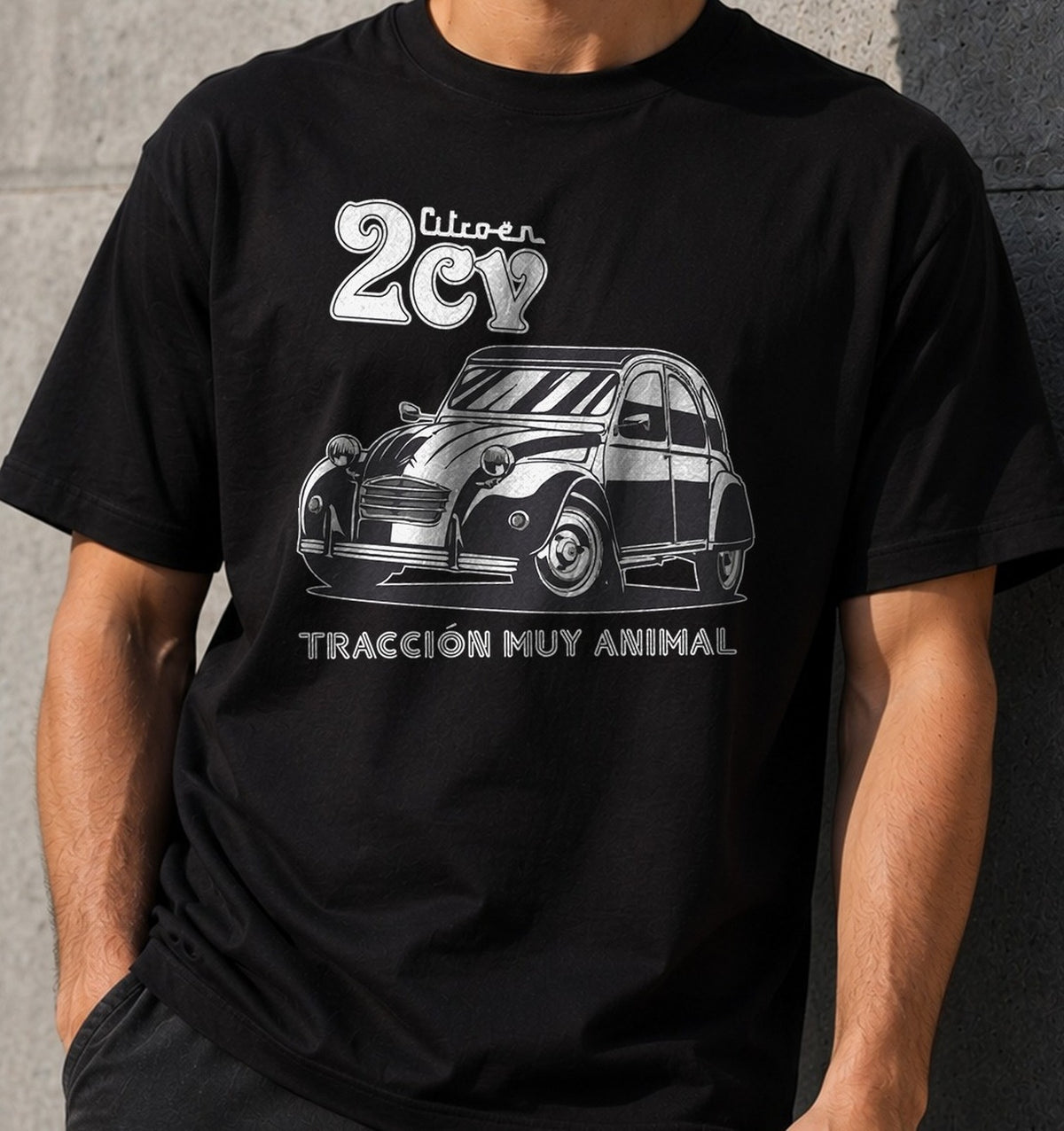 Camiseta 2CV – Regalo para amantes de coches clásicos (negra)
