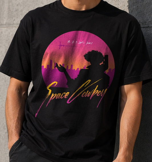 Camiseta 3, 2, 1, Let's jam! – Cowboy Bebop (negra)