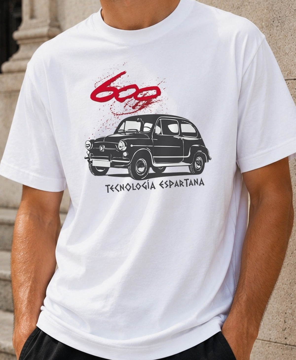 Camiseta Seat 600 (Parodia 300) (blanca)