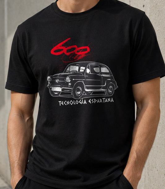 Camiseta Seat 600 (Parodia 300) (negra)