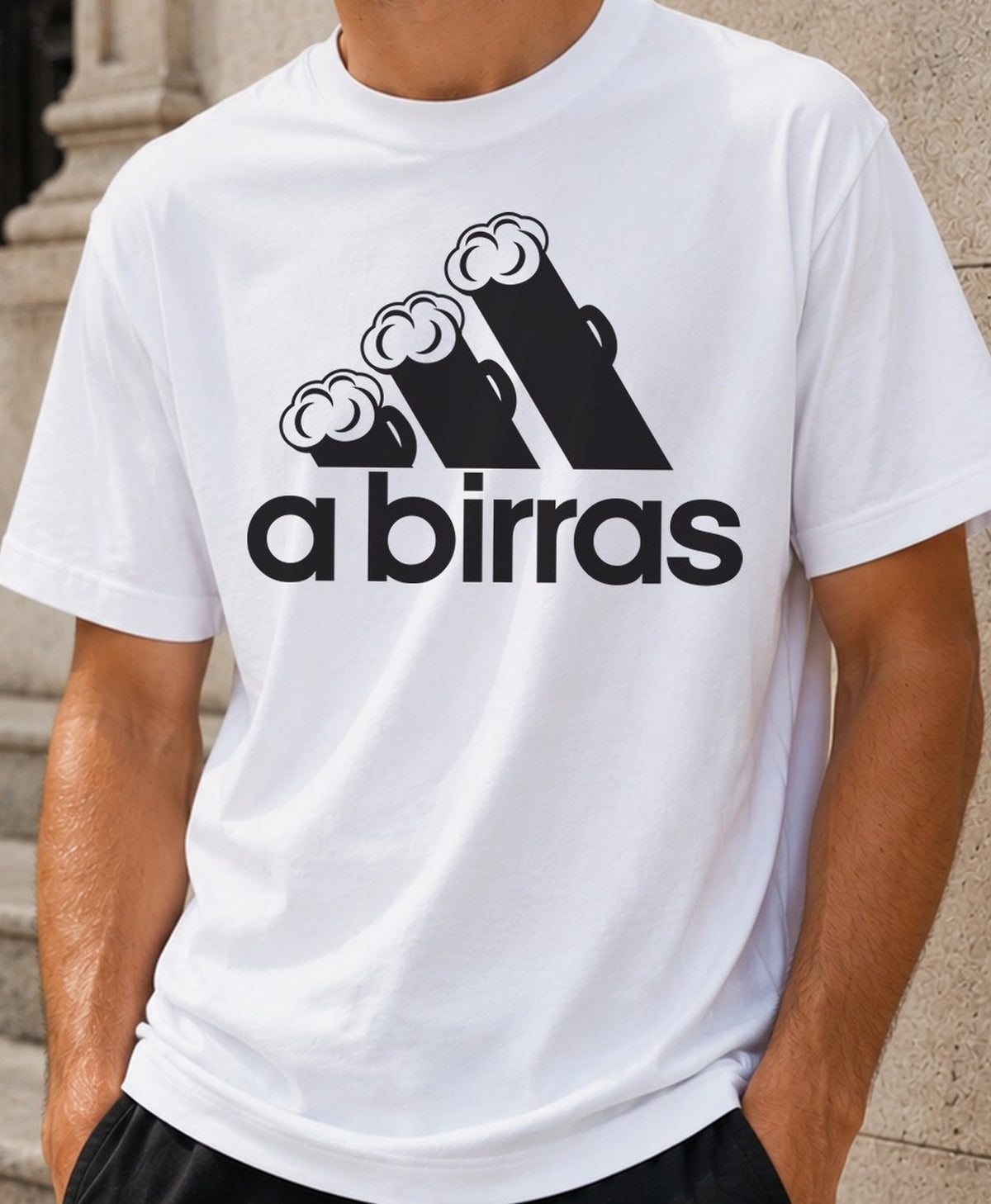 Camiseta A Birras – Regalo para amantes de la cerveza (blanca)