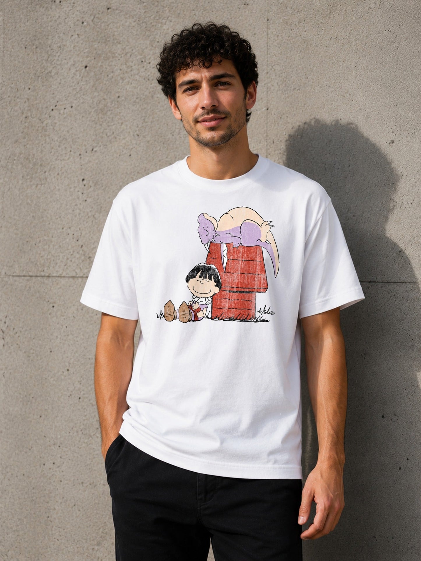 Camiseta A Boy and His Dragon – Snoopy y Cómo Entrenar a tu Dragón (blanca)