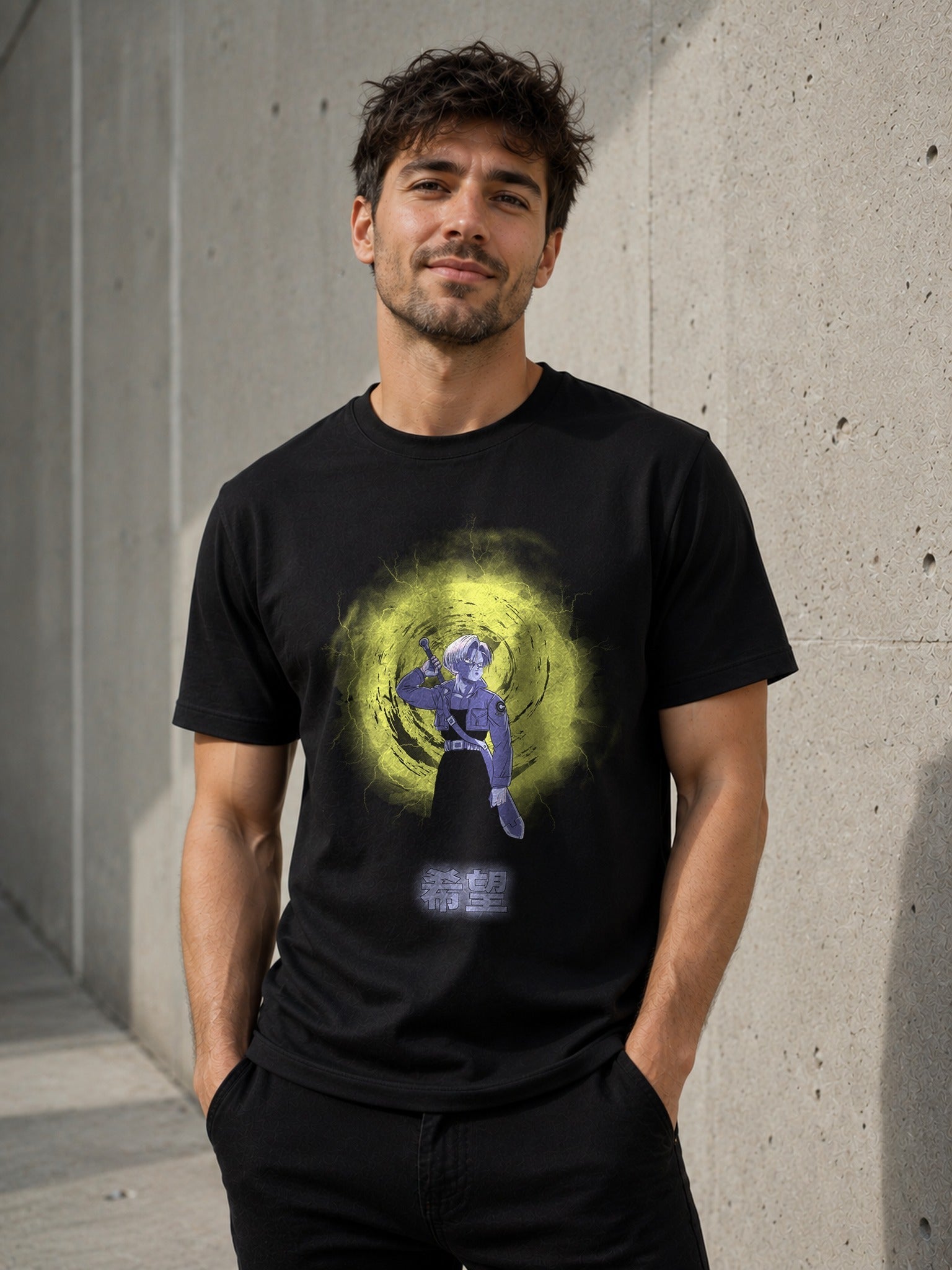 Camiseta A Hope From the Future – Trunks de Dragon Ball Z (negra)