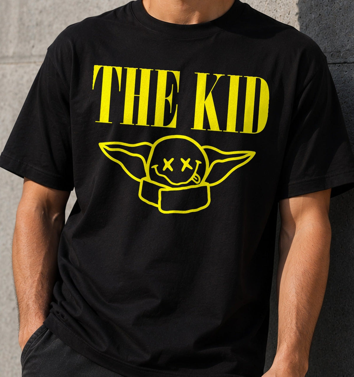 Camiseta About a Kid – Bebé Alienígena y Rock Grunge (negra)