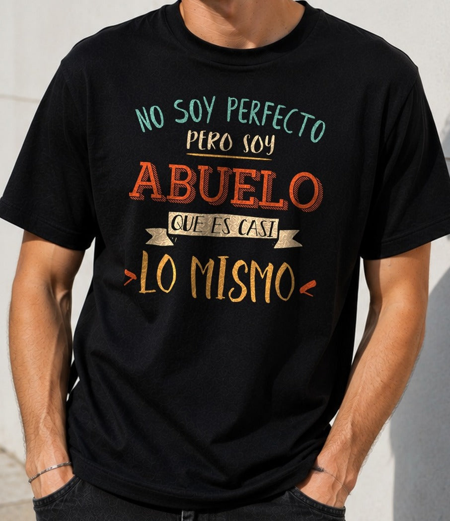 Camiseta Abuelo Perfecto – Regalo para abuelos (negra)
