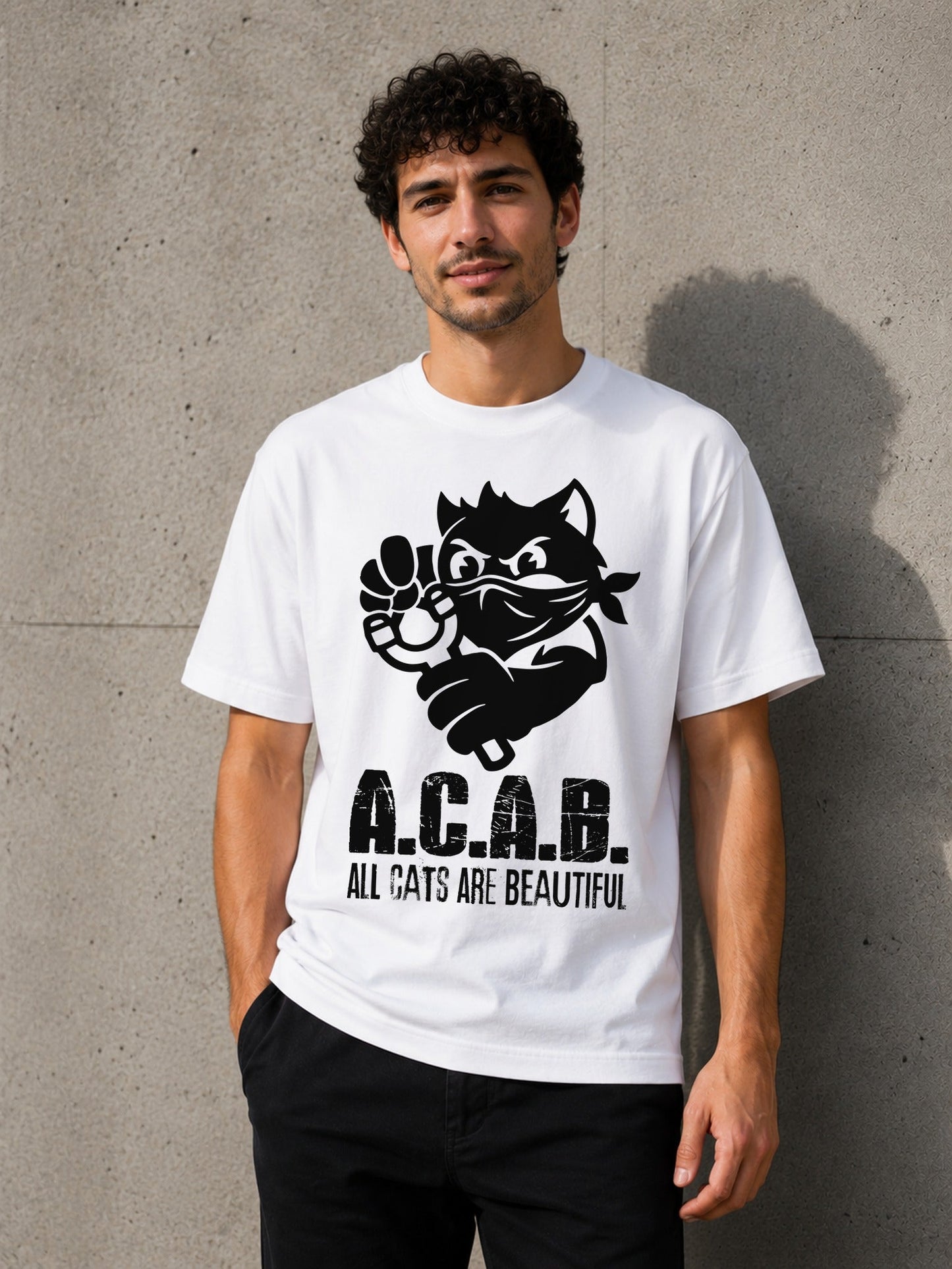 Camiseta con el diseño ACAB – Regalo con humor felino para amantes de los gatos, de Paranoia Records