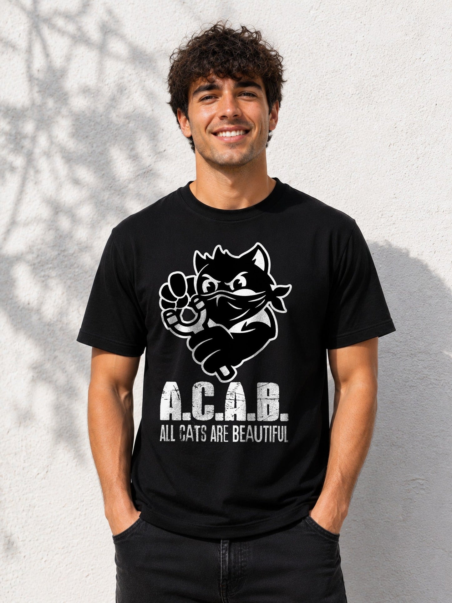 Camiseta ACAB – Regalo con humor felino para amantes de los gatos
