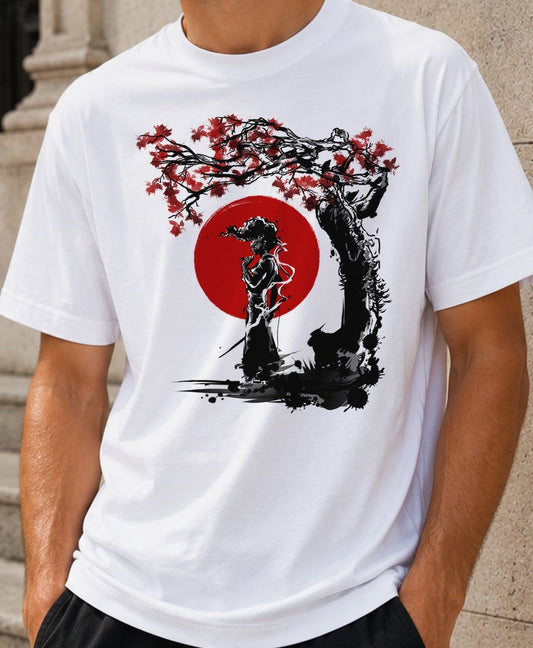 Camiseta Afro under the sun – Afro Samurai (blanca)
