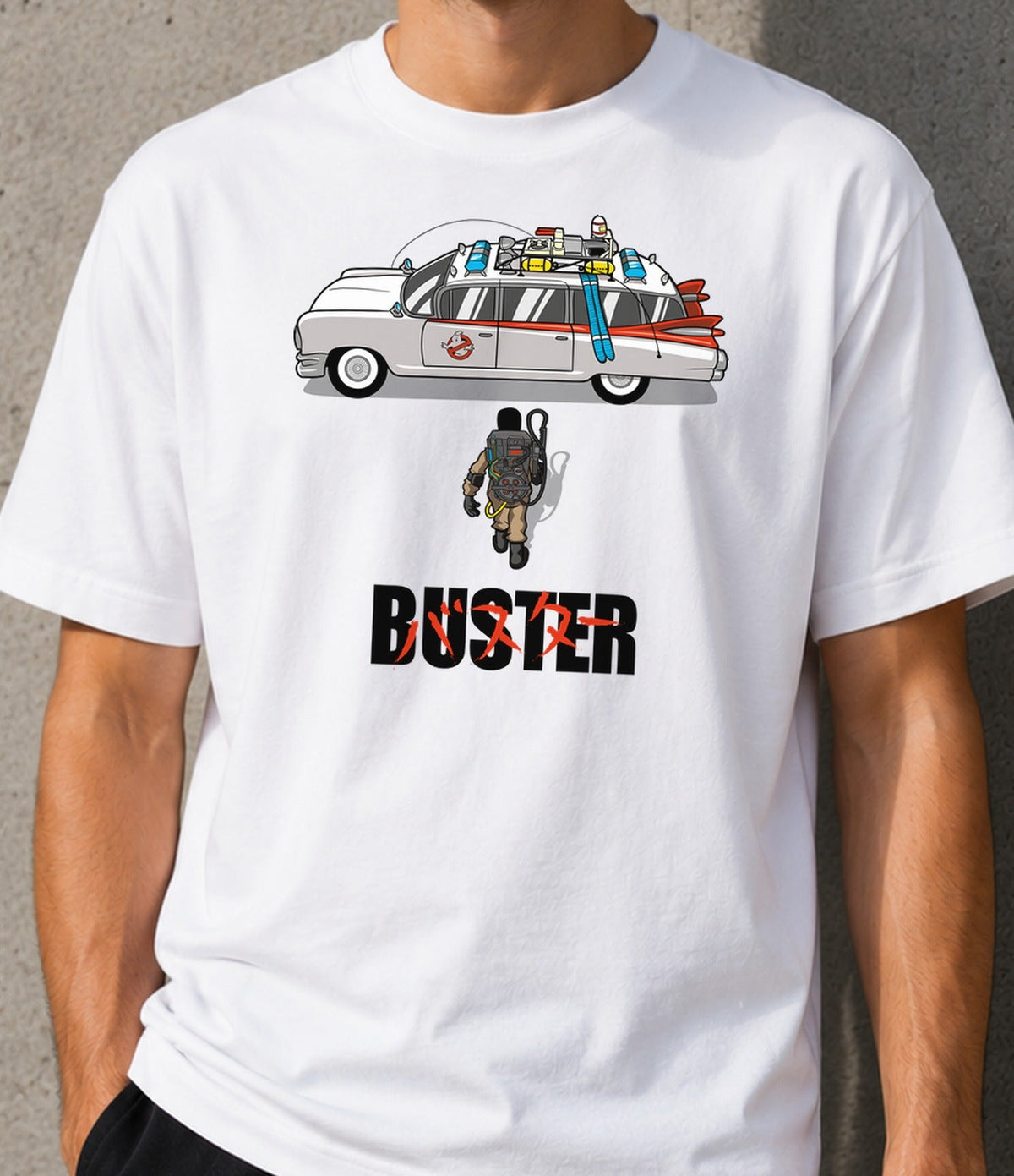 Camiseta Akira Buster – Coche Fantasma y Anime de los 80 (blanca)