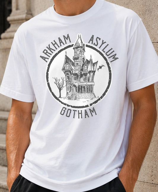Camiseta Arkham Asylum – Batman (blanca)