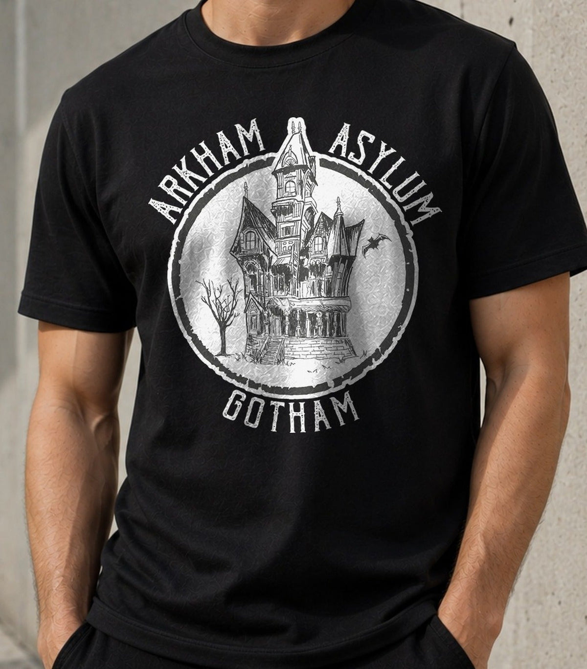 Camiseta Arkham Asylum – Batman (negra)