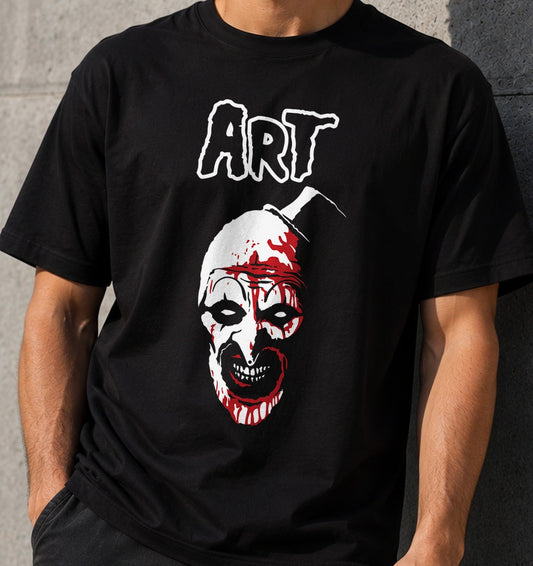 Camiseta ART – Payaso Asesino de Terror (negra)