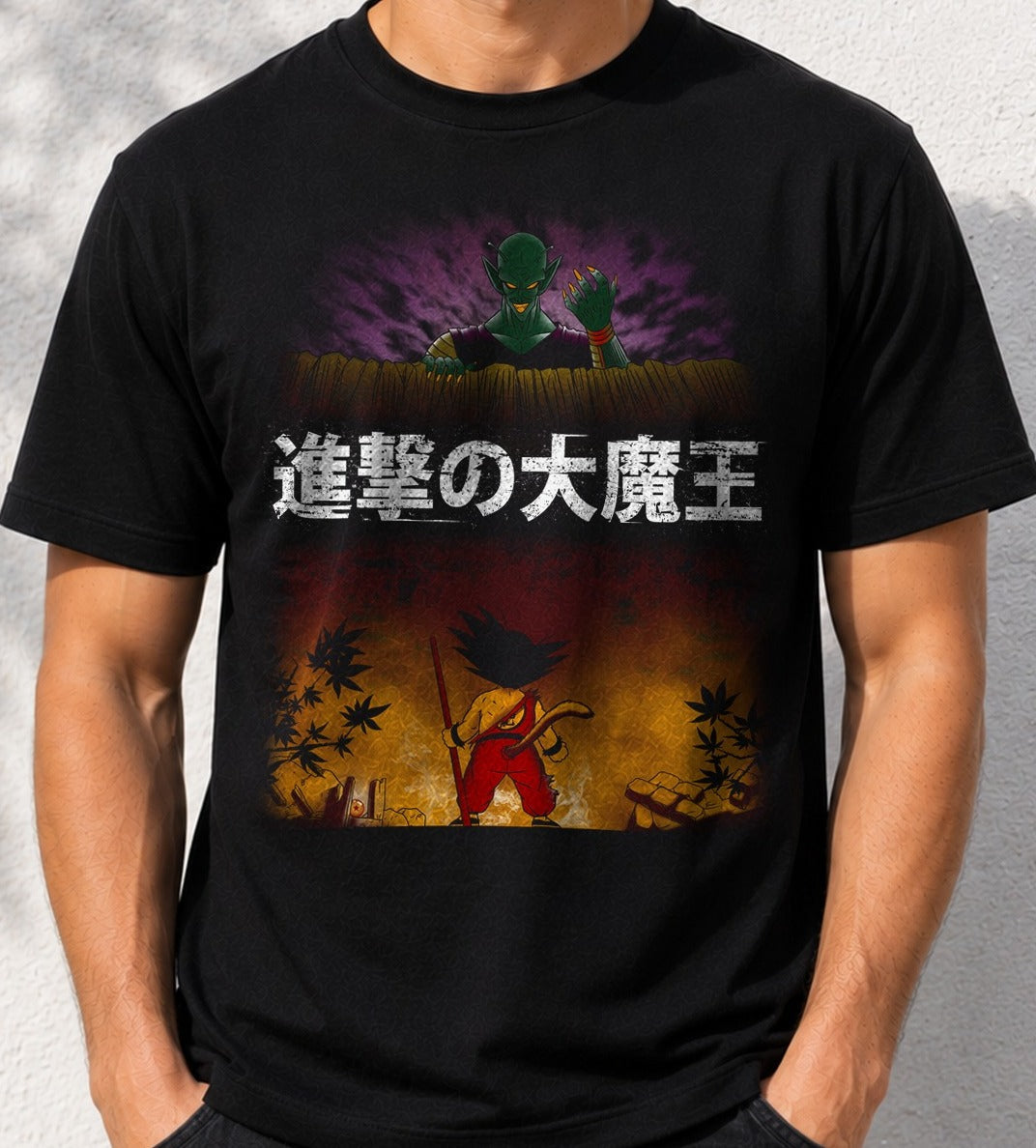 Camiseta Attack on Demon – Dragon Ball (negra)