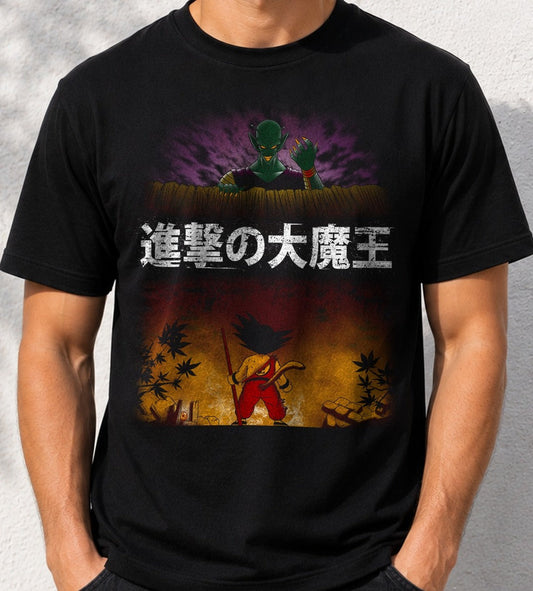 Camiseta Attack on Demon – Dragon Ball (negra)