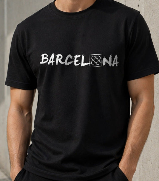 Camiseta Barcelona – Con Flor del Panot (negra)