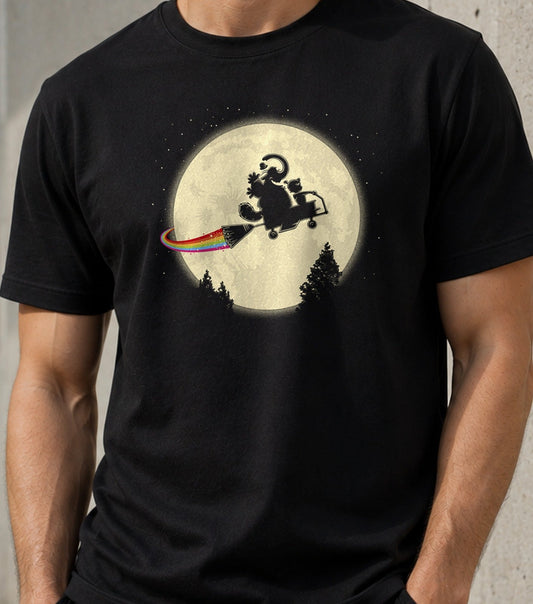 Camiseta BB the Imaginary Friend – Luna y Bici Voladora (negra)