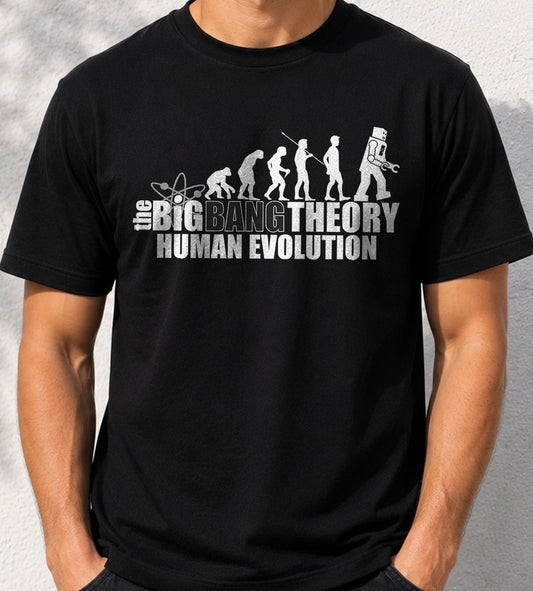 Camiseta BBT Evolution – The Big Bang Theory (negra)