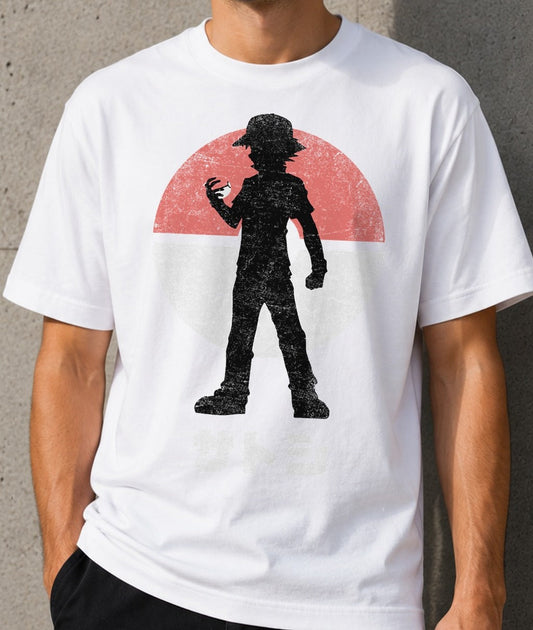 Camiseta Become a Master – Ash de Pokémon (blanca)