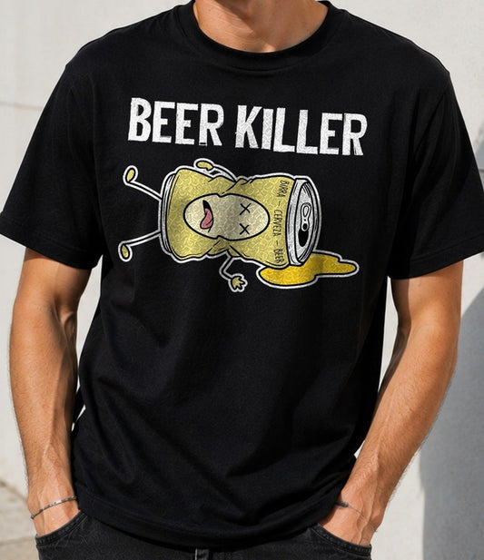 Camiseta Beer Killer – Regalo para Amantes de la Cerveza (negra)