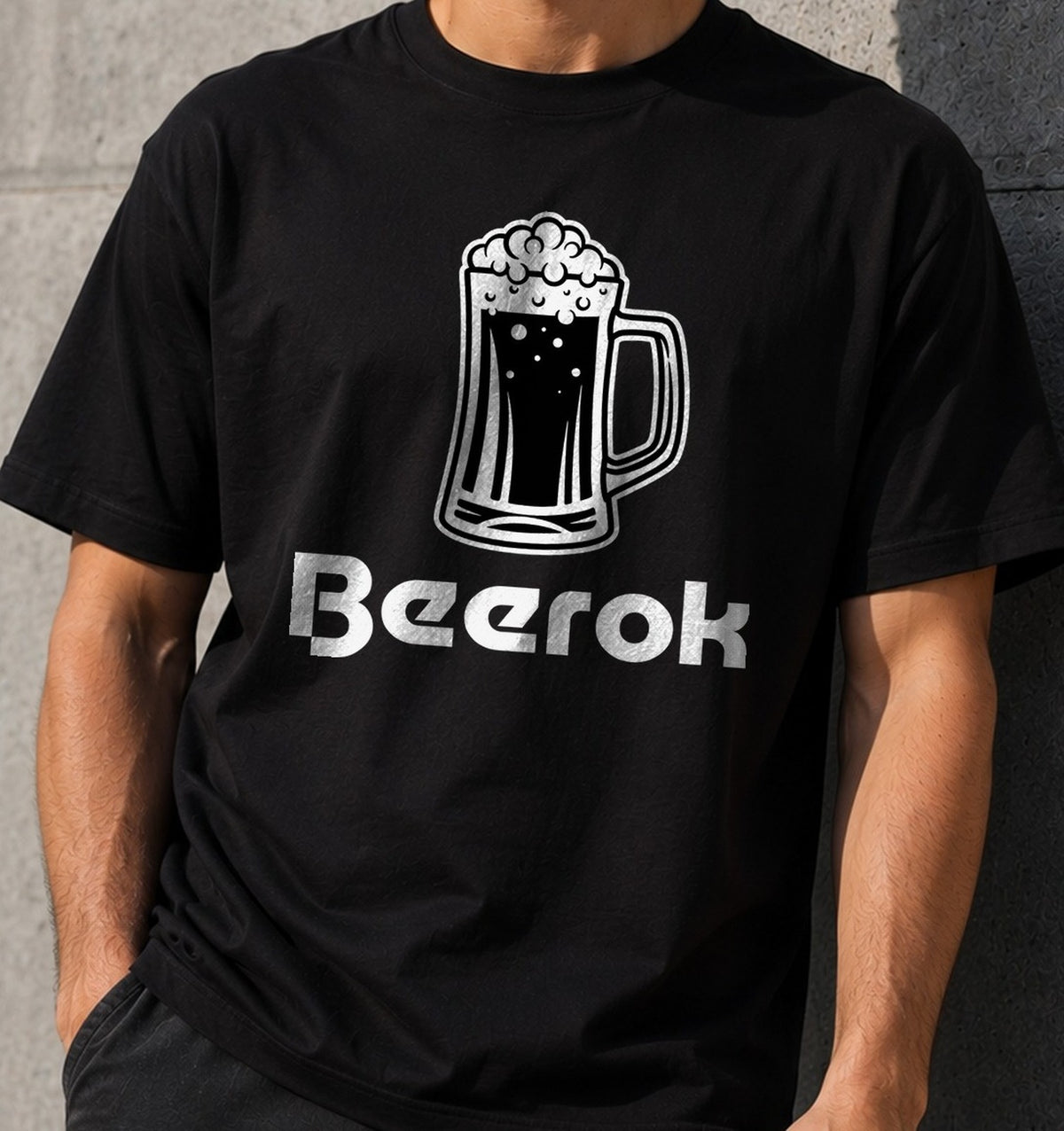 Camiseta Beerok – Regalo para cerveceros (negra)