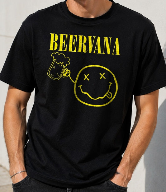 Camiseta Beervana – Parodia Rock para Cerveceros (negra)