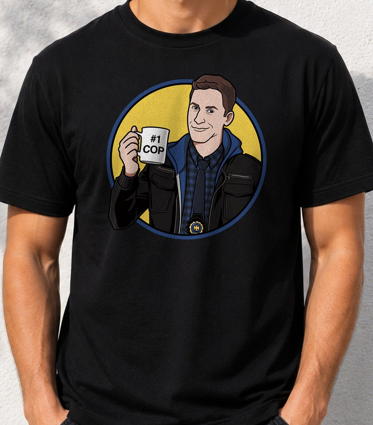Camiseta Best Cop – Comedia Policial y Humor de Series (negra)