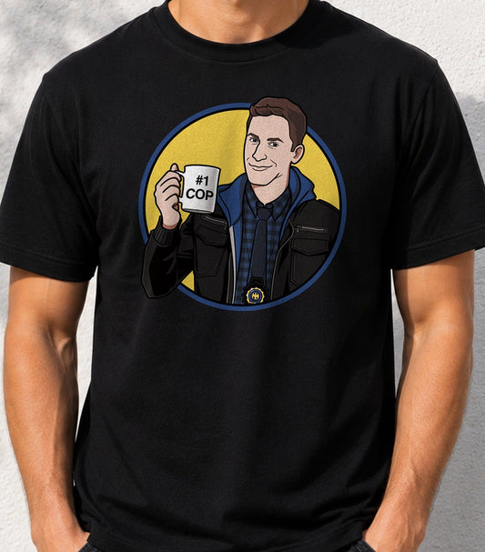 Camiseta Best Cop – Comedia Policial y Humor de Series (negra)