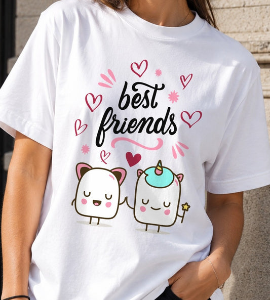 Camiseta Best Friends – Regalo para tu mejor amiga (blanca)