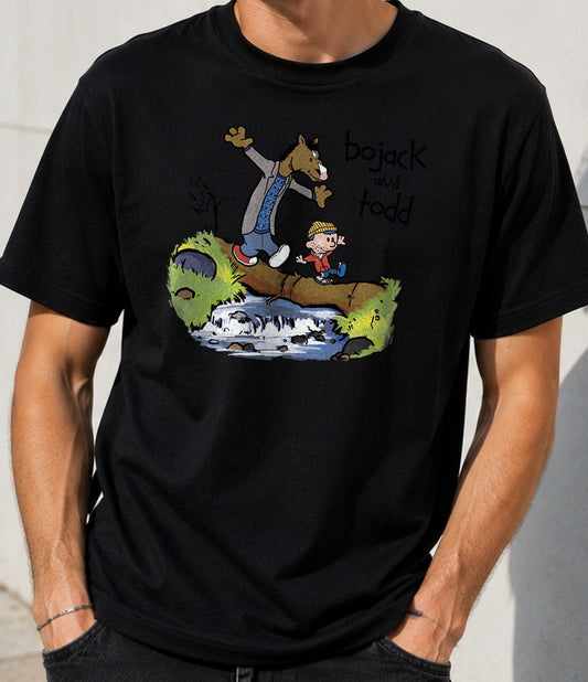 Camiseta Bojack and Todd – Animación para Adultos y Cómic Clásico (negra)