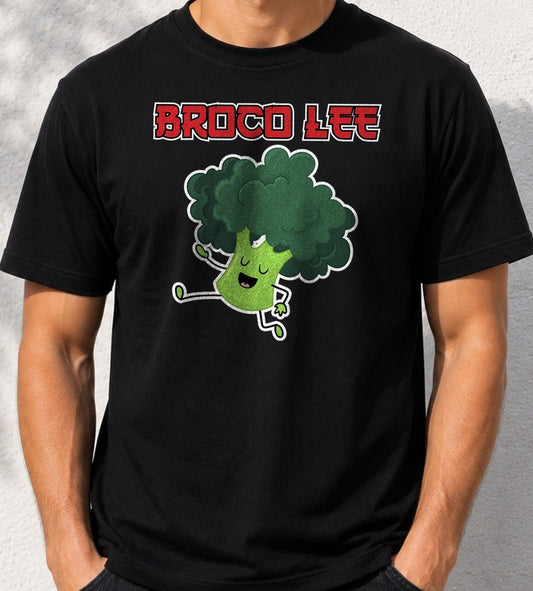 Camiseta Broco Lee – Parodia friki para amantes del kung-fu (negra)