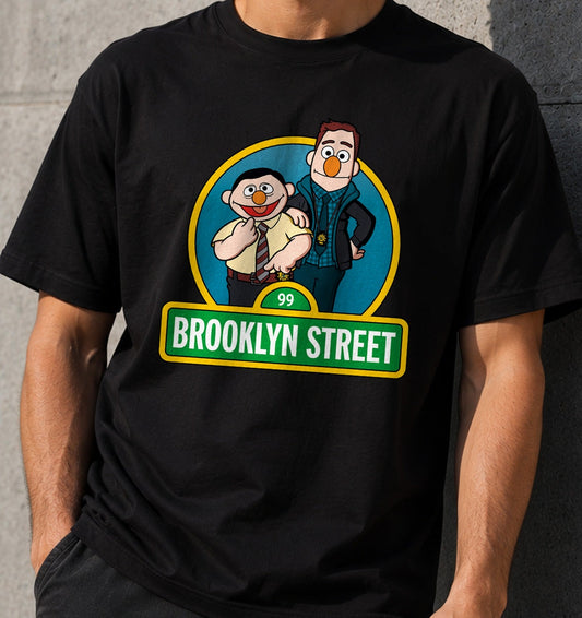 Camiseta Brooklyn Street – Comedia Policial y Marionetas (negra)