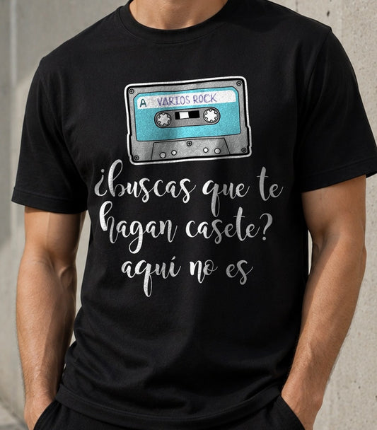 Camiseta Buscas Casete – Regalo Retro para Roqueros (negra)