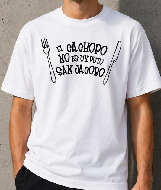 Camiseta Cachopo – Regalo para Amantes del Cachopo (blanca)