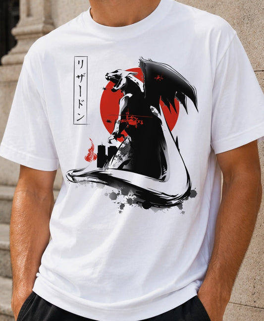 Camiseta Charizard Kaiju – Pokémon (blanca)