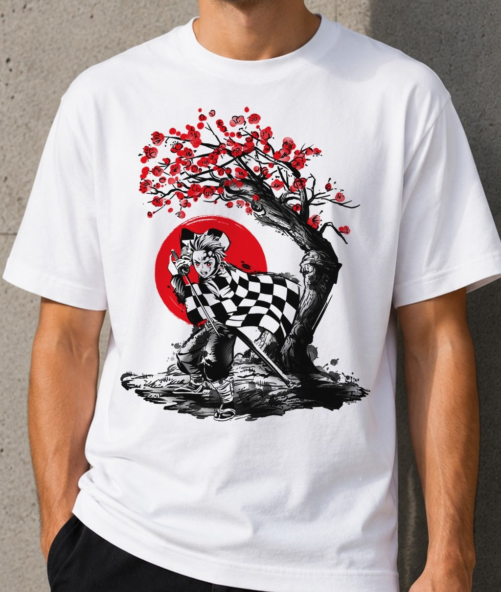 Camiseta Child of Brightness under the sun – Tanjiro de Demon Slayer (blanca)