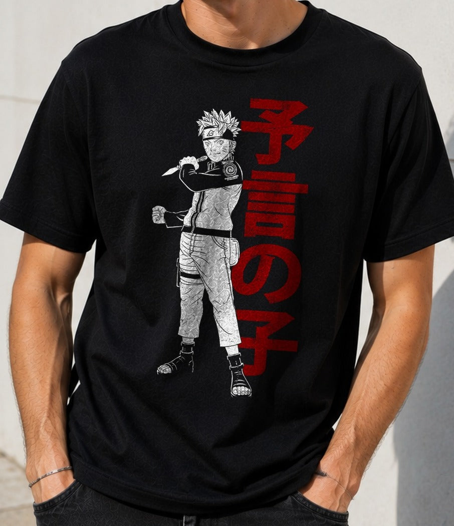 Camiseta Child of the Prophecy – Naruto (negra)