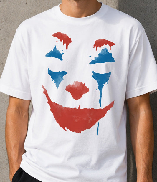 Camiseta Clown Paint – Payaso Villano de Cine (blanca)