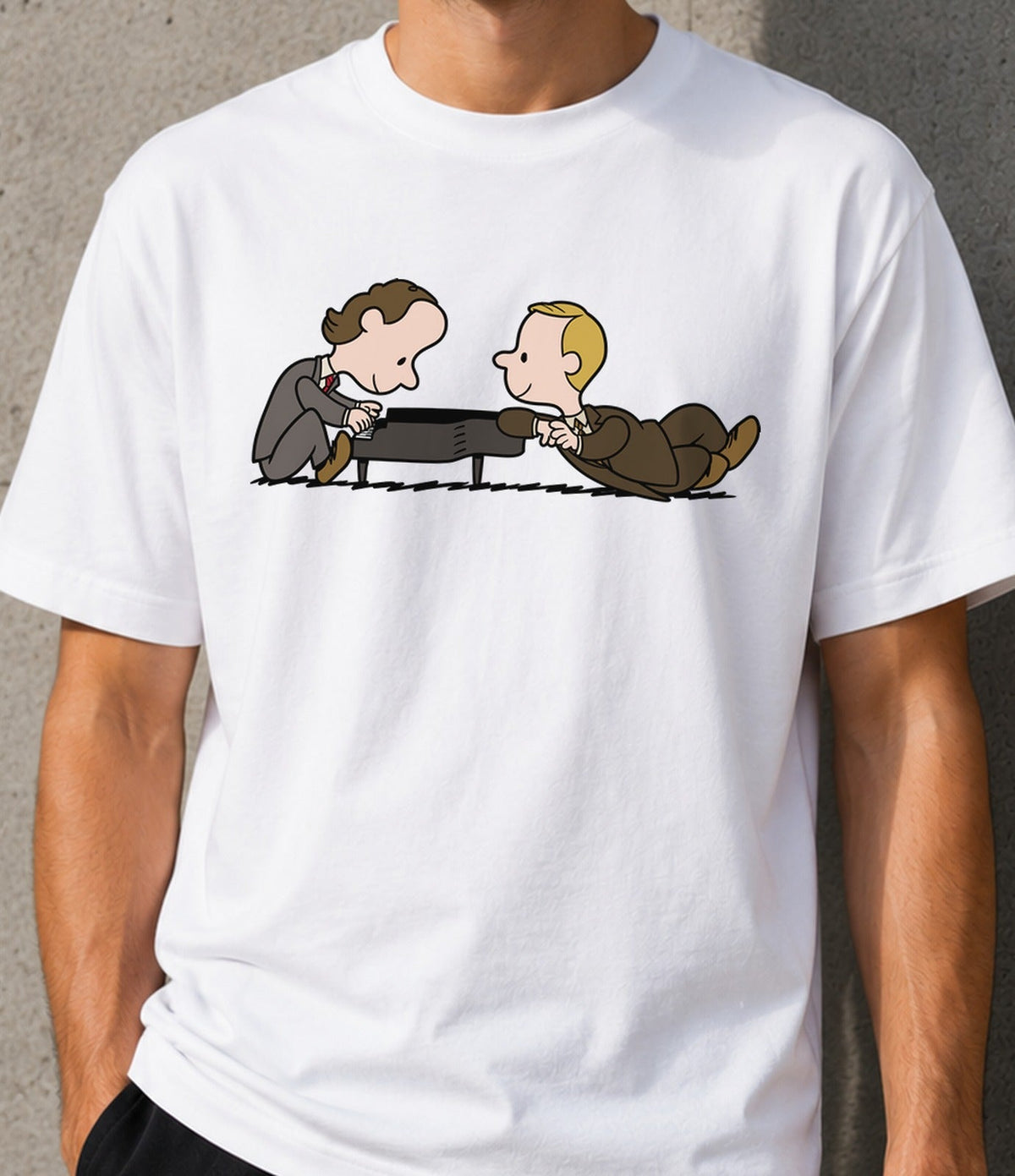 Camiseta Crane Brothers – Sitcom de los 90 con Piano (blanca)