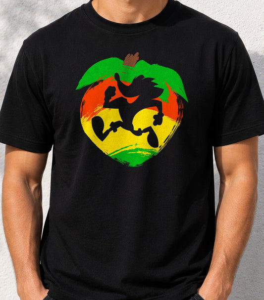 Camiseta Wumpacrash – Marsupial Corredor de Videojuego Retro (negra)