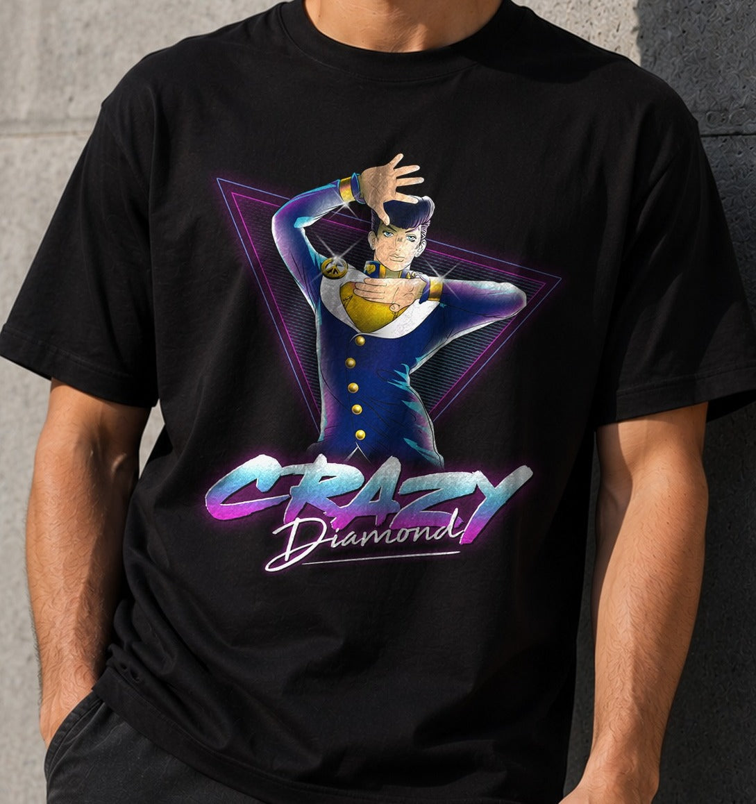 Camiseta Crazy Diamond – Josuke de JoJo's Bizarre Adventure (negra)