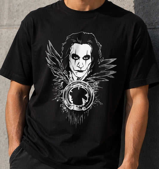Camiseta Crow Face v2 – Gótico Oscuro y Cine de los 90 (negra)