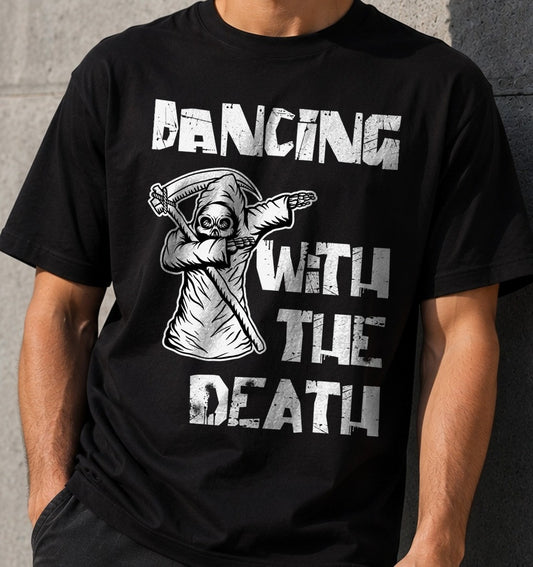 Camiseta Dancing With The Death – Parca Haciendo El Dab (negra)
