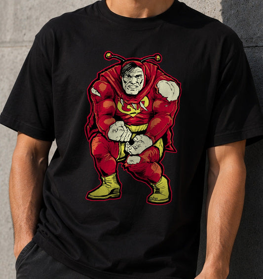 Camiseta Dark Chapulín – Superhéroe Retro en Versión Oscura (negra)